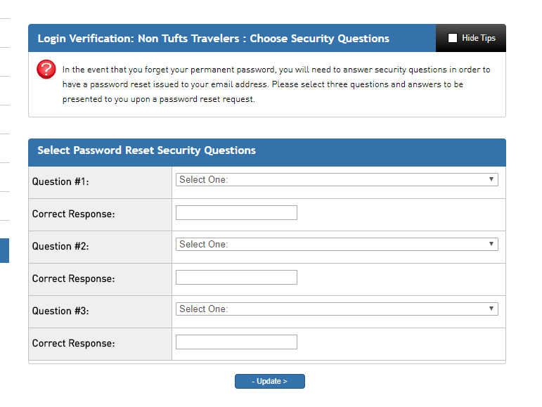 security questions