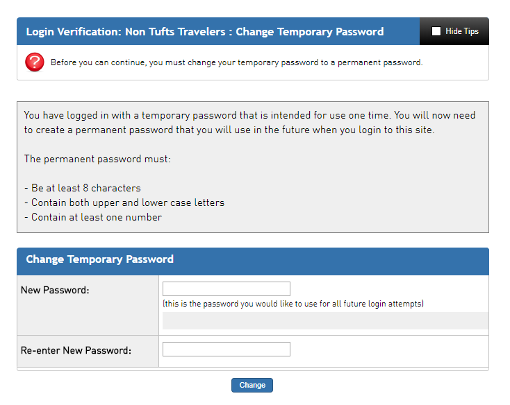 permanenent password